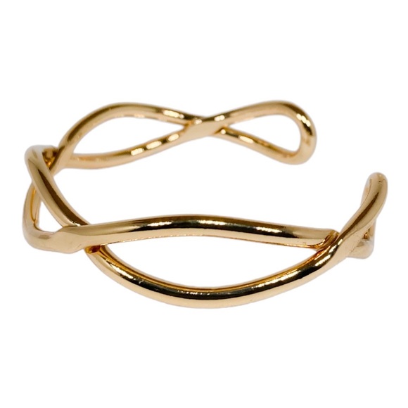 Gold Braided Cuff Bracelet - Picture 2 of 4